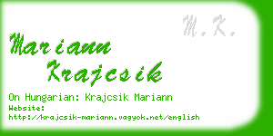 mariann krajcsik business card